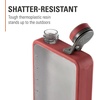 image:imageGSI Outdoors Boulder Flask ShatterResistant Leakproof Hip Flask with Clear Body amp Silicone Grip BPAFree Bottle for Hiking Camping amp TravelHaute Red