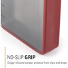 image:imageGSI Outdoors Boulder Flask ShatterResistant Leakproof Hip Flask with Clear Body amp Silicone Grip BPAFree Bottle for Hiking Camping amp TravelHaute Red