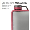 image:imageGSI Outdoors Boulder Flask ShatterResistant Leakproof Hip Flask with Clear Body amp Silicone Grip BPAFree Bottle for Hiking Camping amp TravelHaute Red