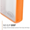 image:imageGSI Outdoors Boulder Flask ShatterResistant Leakproof Hip Flask with Clear Body amp Silicone Grip BPAFree Bottle for Hiking Camping amp TravelOrange