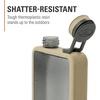 image:imageGSI Outdoors Boulder Flask ShatterResistant Leakproof Hip Flask with Clear Body amp Silicone Grip BPAFree Bottle for Hiking Camping amp TravelSand