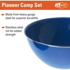 image:imageGSI Outdoors Camp Dinnerware Set I 4Person Set Includes Pioneer Enamel Percolator Frypan Kettle Bowls Plates amp Coffee MugsBlue