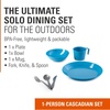 image:imageGSI Outdoors Cascadian Table Set I 6Piece Camping Backpacking Mess Kit Plastic BPA Free Plate Bowl Mug Cup amp Cutlery SetAlpine Lake