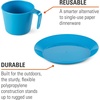 image:imageGSI Outdoors Cascadian Table Set I 6Piece Camping Backpacking Mess Kit Plastic BPA Free Plate Bowl Mug Cup amp Cutlery SetAlpine Lake