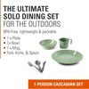 image:imageGSI Outdoors Cascadian Table Set I 6Piece Camping Backpacking Mess Kit Plastic BPA Free Plate Bowl Mug Cup amp Cutlery SetSage
