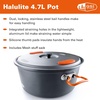 image:imageGSI Outdoors Halulite Aluminum Pot Lightweight Hard Anodized Aluminum Camp amp Backpacking Cookware with Lid amp Folding Handle5 Quarts