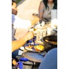 image:imageGSI Outdoors Mesa 2Person Enamelware Dining Set 6Pieces  Shadow with BronzeFinished Stainless Steel Rim Dishwasher SafeLapis