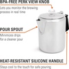 image:imageGSI Outdoors Percolator Coffee Pot I Glacier Stainless Steel with Silicone Handle for Camping Backpacking Travel RV amp Hunting  Stove Safe12 cup