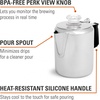 image:imageGSI Outdoors Percolator Coffee Pot I Glacier Stainless Steel with Silicone Handle for Camping Backpacking Travel RV amp Hunting  Stove Safe3 cup