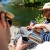 image:imageGSI Outdoors Percolator Coffee Pot I Glacier Stainless Steel with Silicone Handle for Camping Backpacking Travel RV amp Hunting  Stove Safe3 cup