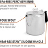 image:imageGSI Outdoors Percolator Coffee Pot I Glacier Stainless Steel with Silicone Handle for Camping Backpacking Travel RV amp Hunting  Stove Safe6 cup