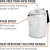image:imageGSI Outdoors Percolator Coffee Pot I Glacier Stainless Steel with Silicone Handle for Camping Backpacking Travel RV amp Hunting  Stove Safe9 cup