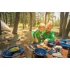 image:imageGSI Outdoors Pioneer Enamel 12 Pieces 4Person Dish Set I Enamelware Dishes Including Plates Bowls and Mugs for Camping Outdoors RV Camp GreenBlue