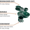 image:imageGSI Outdoors Pioneer Enamel 12 Pieces 4Person Dish Set I Enamelware Dishes Including Plates Bowls and Mugs for Camping Outdoors RV Camp GreenGreen