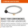 image:imageGSI Outdoors Propane Adapter Hose 5 ft amp 10 ft Stainless Braided5 Feet