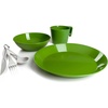 image:imageGSI Outdoors Cascadian Table Set I 6Piece Camping Backpacking Mess Kit Plastic BPA Free Plate Bowl Mug Cup amp Cutlery SetGreen