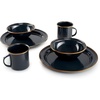 image:imageGSI Outdoors Mesa 2Person Enamelware Dining Set 6Pieces  Shadow with BronzeFinished Stainless Steel Rim Dishwasher SafeBlack