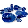 image:imageGSI Outdoors Pioneer Enamel 12 Pieces 4Person Dish Set I Enamelware Dishes Including Plates Bowls and Mugs for Camping Outdoors RV Camp GreenBlue