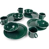 image:imageGSI Outdoors Pioneer Enamel 12 Pieces 4Person Dish Set I Enamelware Dishes Including Plates Bowls and Mugs for Camping Outdoors RV Camp GreenGreen