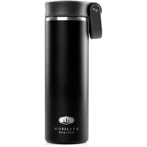 image:imageGSI Outdoors  MicroLite 1000 Twist 33 floz Vacuum Insulated Stainless Steel Water Bottle BlackBlack