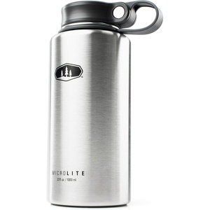 image:imageGSI Outdoors  MicroLite 1000 Twist 33 floz Vacuum Insulated Stainless Steel Water Bottle BlackBrushed