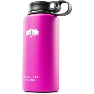 image:imageGSI Outdoors  MicroLite 1000 Twist 33 floz Vacuum Insulated Stainless Steel Water Bottle BlackFuchsia