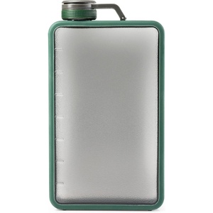 image:imageGSI Outdoors Boulder Flask ShatterResistant Leakproof Hip Flask with Clear Body amp Silicone Grip BPAFree Bottle for Hiking Camping amp TravelMountain View