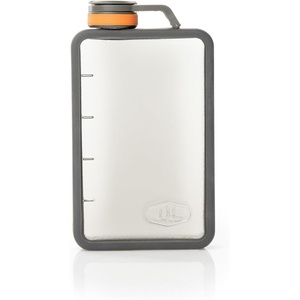 image:imageGSI Outdoors Boulder Flask ShatterResistant Leakproof Hip Flask with Clear Body amp Silicone Grip BPAFree Bottle for Hiking Camping amp TravelMulticolor