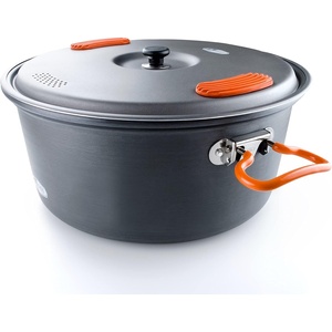 image:imageGSI Outdoors Halulite Aluminum Pot Lightweight Hard Anodized Aluminum Camp amp Backpacking Cookware with Lid amp Folding Handle5 Quarts