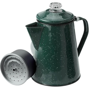 image:imageGSI Outdoors Percolator Coffee Pot  Enamelware Campfire Coffee Boiler Kettle for Outdoor Camping Cookware Cabin RV Kitchen Hunting amp BackpackingGreen