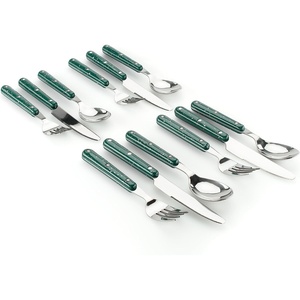 image:imageGSI Outdoors Pioneer 12 Piece Cutlery Set Camping Flatware  GreenGreen