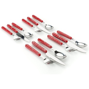image:imageGSI Outdoors Pioneer 12 Piece Cutlery Set Camping Flatware  GreenRed