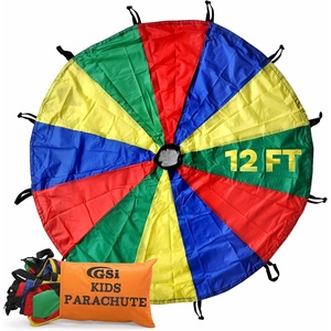 image:imageGSi Kids Rainbow Parachute 6 ft to 35 ft for School amp Gym Class12 Feet